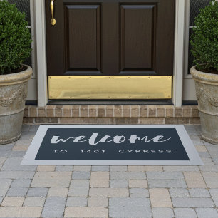 Brushed Welcome Personalized Doormat
