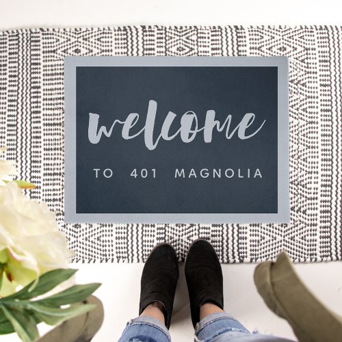 Brushed Welcome  Personalized Doormat