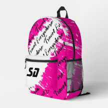 Brushed White Pink Black with Initials 