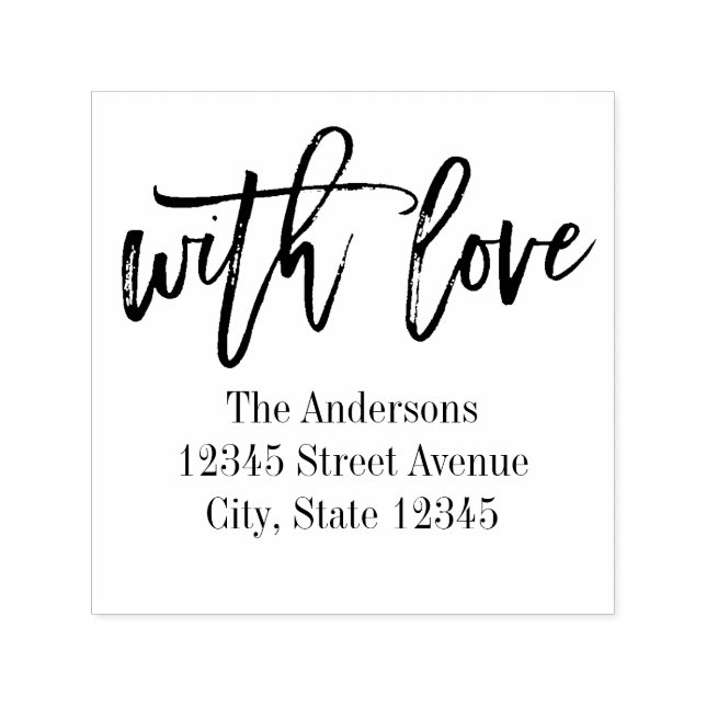 Brushed With Love Return Address Self-Inking Stamp (Design)