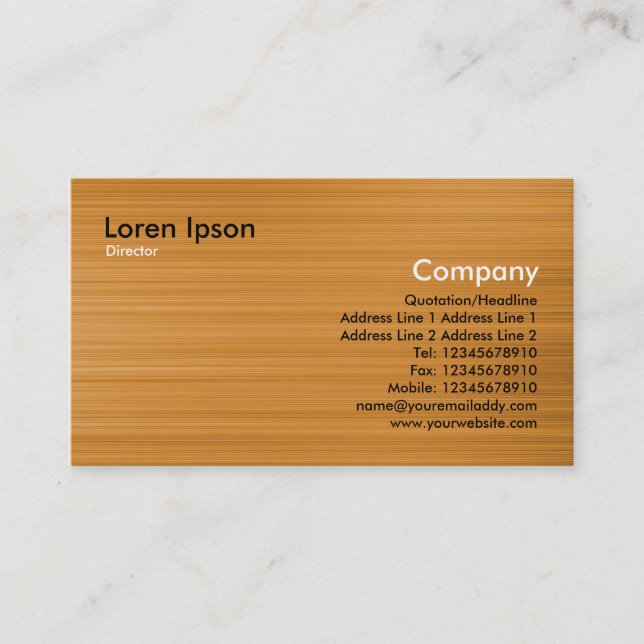 Brushed Yellow Business Card (Front)