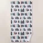 Brushes &amp; Ink Strokes Pattern Beach Towel