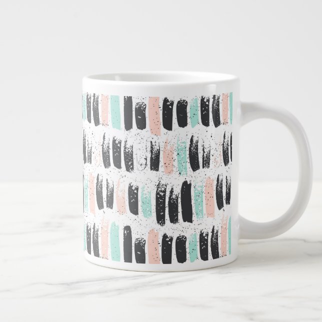Brushes & Ink Strokes Pattern Giant Coffee Mug (Right)