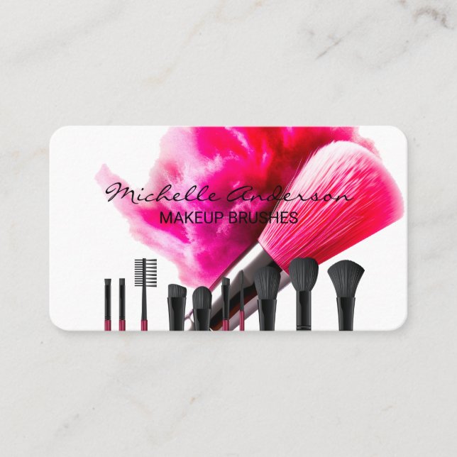 Brushes | Make Up Tools | Womens Beauty Business Card (Front)