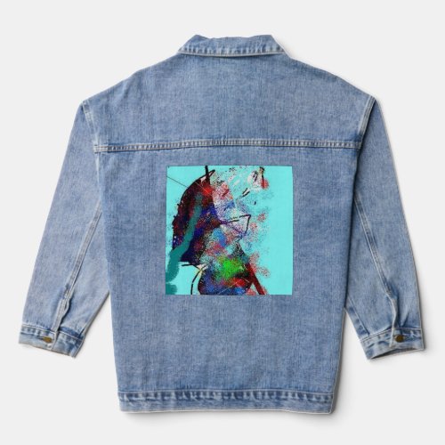 Brushes of Emotion An Abstract Symphony in Colors Denim Jacket