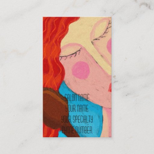 Customizable Brushing Her Hair Stylist Business Card