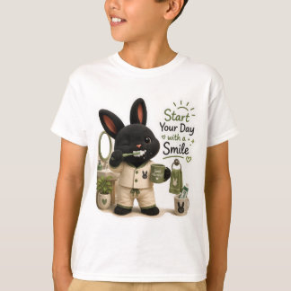 Brushing Teeth Bunny Sticker T-Shirt