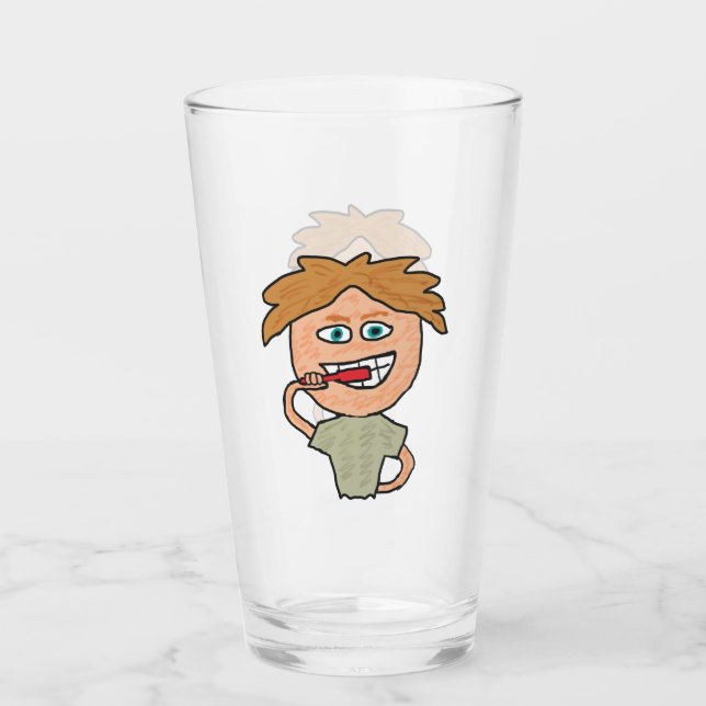 Brushing Teeth Glass (Front)