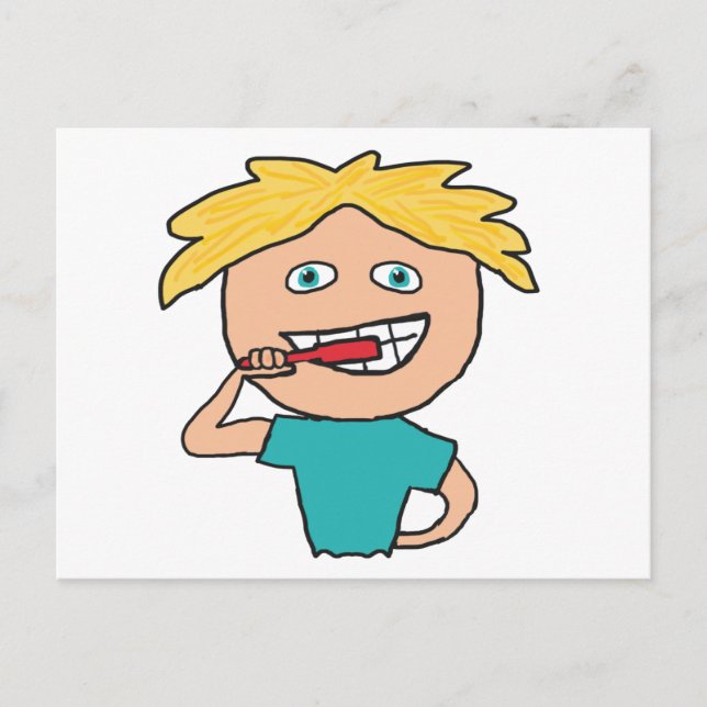 Brushing Teeth Postcard (Front)