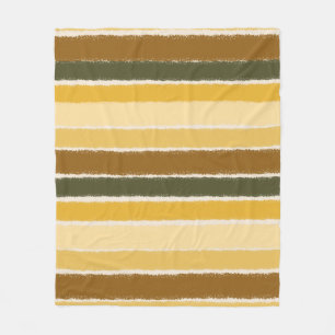 BrushLine-Stripes Warm Earthy Fleece Blanket