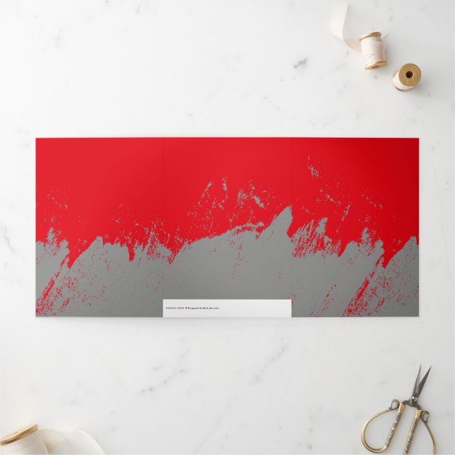 Brushstroke 12 Tri-Fold holiday card (Outside)