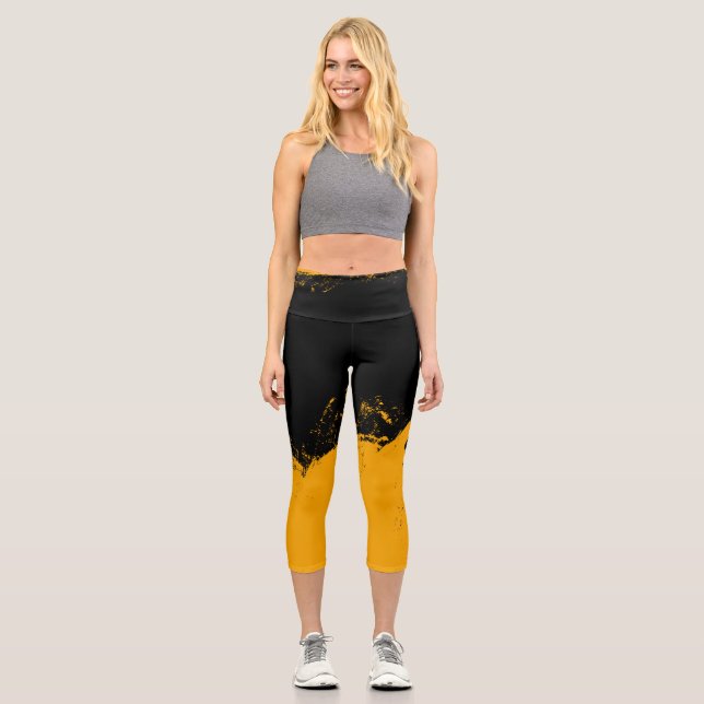Brushstroke 3 capri leggings (Front)