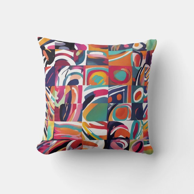 Brushstroke abstract throw pillow (Front)