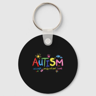 Brushstroke Autism Awareness Accept Understand Lov Keychain