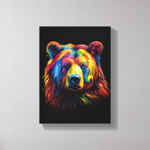 Brushstroke Bear Canvas Print