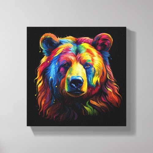 Brushstroke Bear Canvas Print