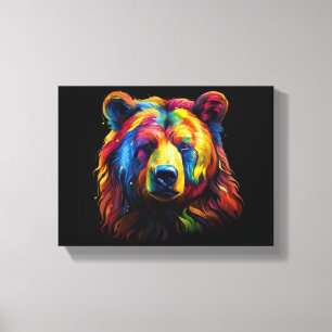 Brushstroke Bear Canvas Print