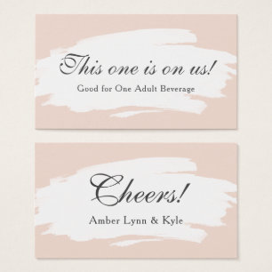Brushstroke & Blush Pink w/ Script, Drink Tickets