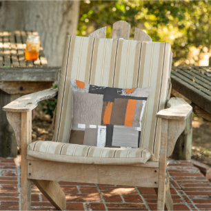 Brushstroke collage outdoor pillow