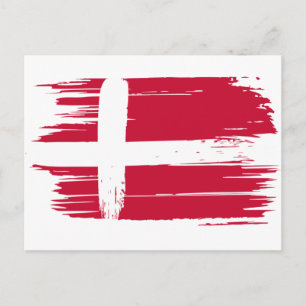 Brushstroke Denmark Flag Postcard