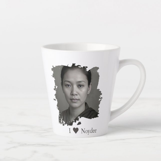 Brushstroke design for your image and text latte mug (Right)
