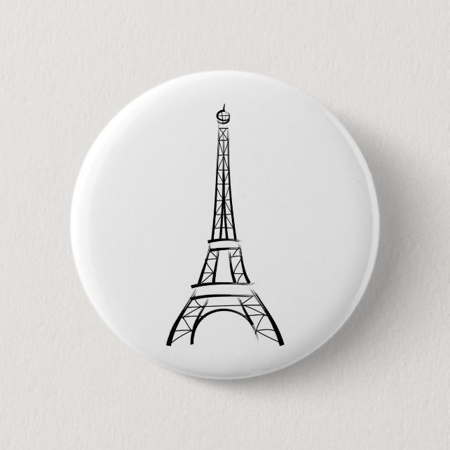 Brushstroke Eiffel Tower Pinback Button (Front)