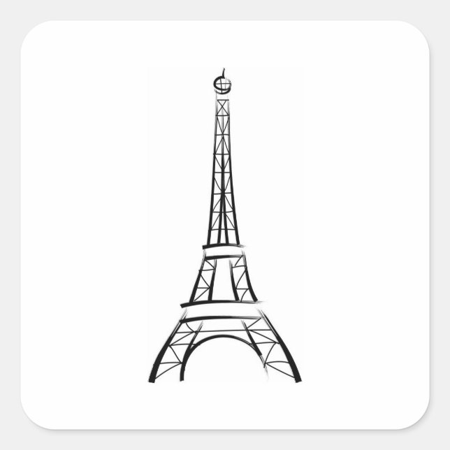 Brushstroke Eiffel Tower Square Sticker (Front)