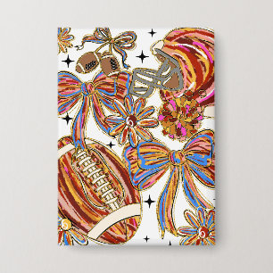 Brushstroke Football Coquette Button