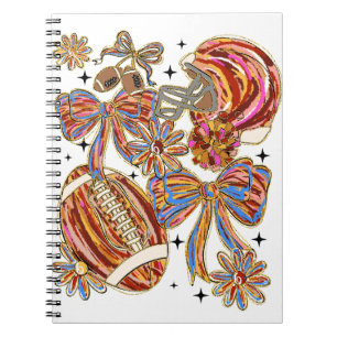 Brushstroke Football Coquette Notebook