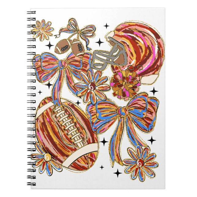Brushstroke Football Coquette Notebook (Front)