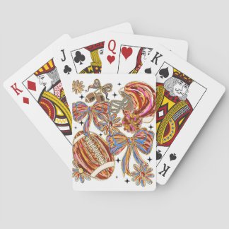 Brushstroke Football Coquette Poker Cards