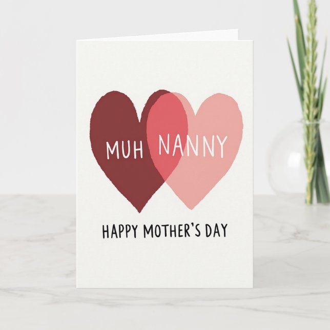 Brushstroke Hearts Mothers Day Card (Front)