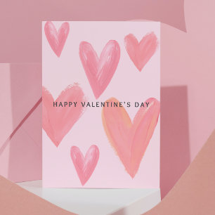 Brushstroke Hearts Valentine's Postcard
