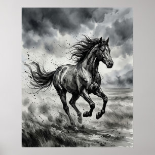 Brushstroke Horse Gale Poster