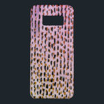 Brushstroke ink spots modern abstract blue purple Case-Mate samsung galaxy s8 case<br><div class="desc">Dress your phone up in style with this modern phone case with an abstract pattern design with hand painted stripes and dots in blue purple black. Check out my other abstract phone case designs too!</div>