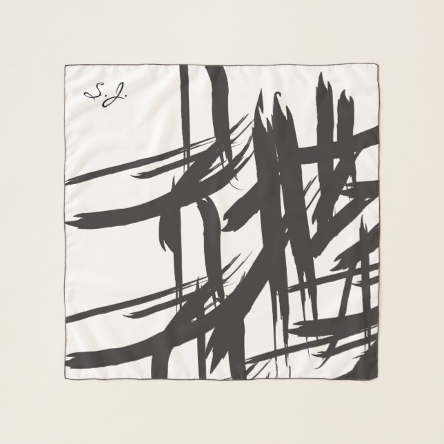 Brushstroke Personalized Abstract Pattern Scarf (Front)