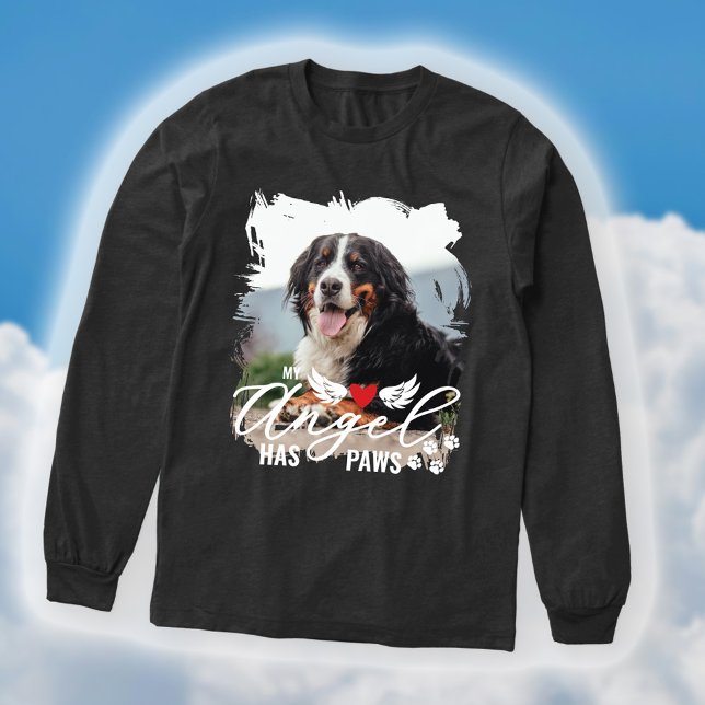 Brushstroke Photo Angel Has Paws Dog Memorial Tri-Blend Shirt (Creator Uploaded)