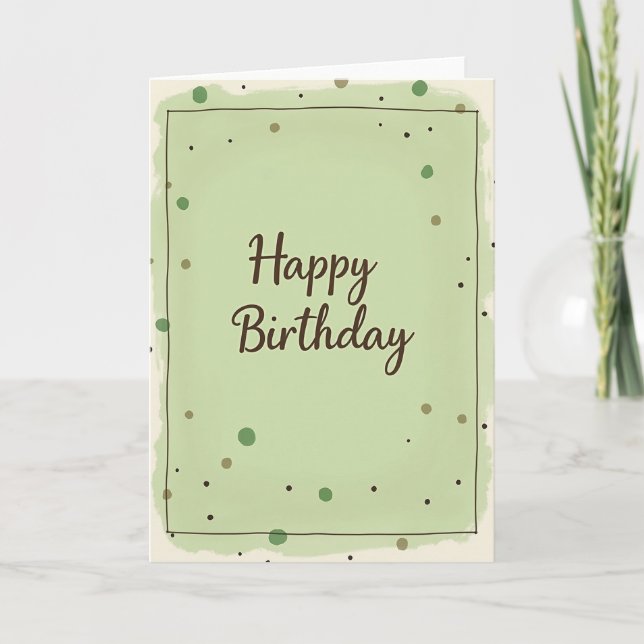 Brushstroke Sage Birthday Card (Front)