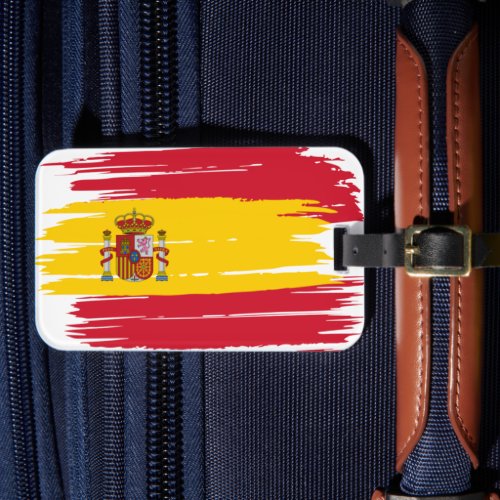 Brushstroke Spain Flag Luggage Tag