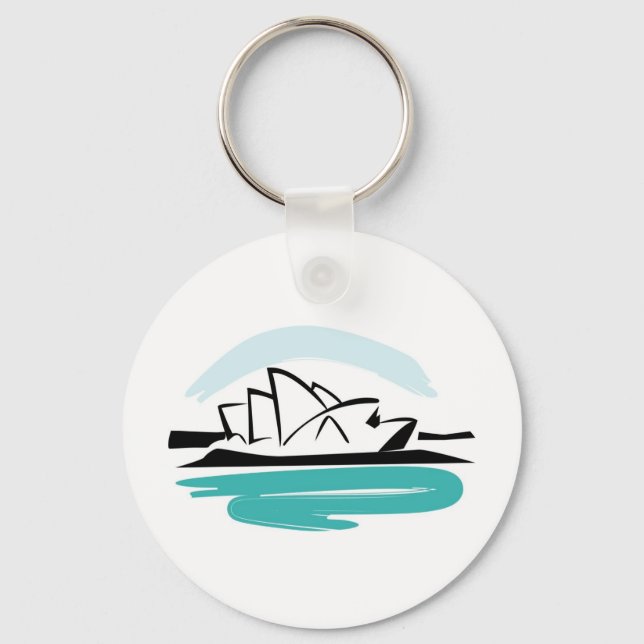 Brushstroke Sydney Destination Keychain (Front)