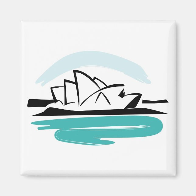 Brushstroke Sydney Destination Magnet (Front)