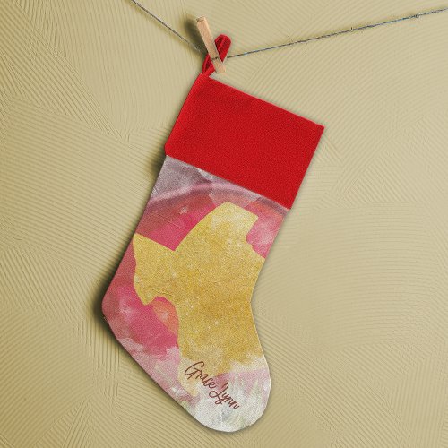 Brushstroke Texas Shape Christmas Ornament Art Christmas Stocking