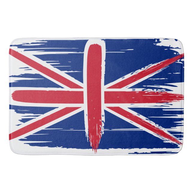 Brushstroke UK Union Jack Flag Bath Mat (Front)