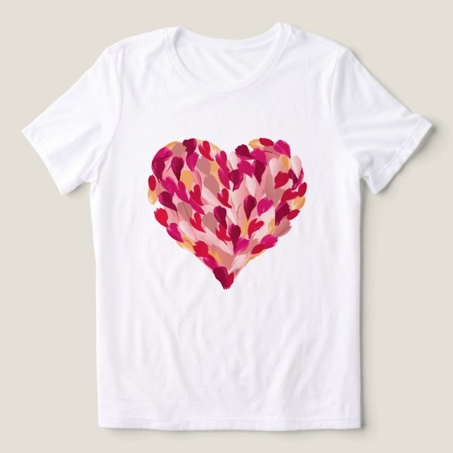 Brushstroke Valentine Day Heart Tri-Blend Shirt (Design Front)