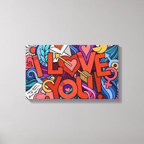 Brushstrokes of Affection A Love Canvas Canvas Print