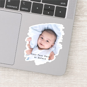 Brushstrokes & Simple Typography Cute Photo Vinyl Sticker