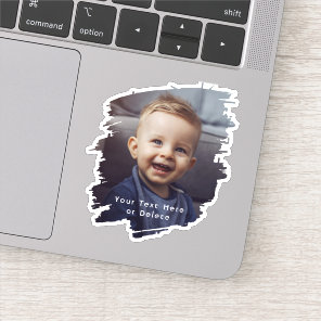 Brushstrokes & Simple White Text Cute Photo Vinyl Sticker