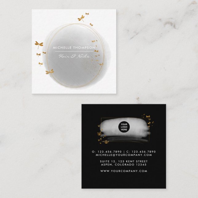 Brushstrokes Square Business Card (Front/Back)