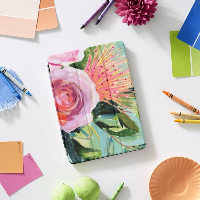 Brushy Floral I iPad Pro Cover (Desk)