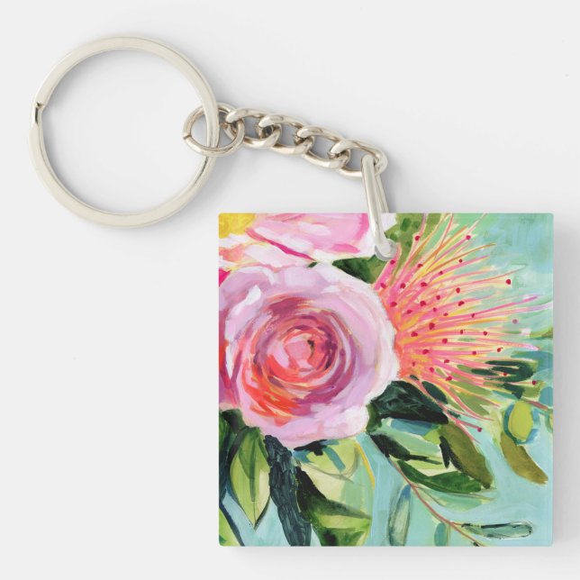 Brushy Floral I Keychain (Front)